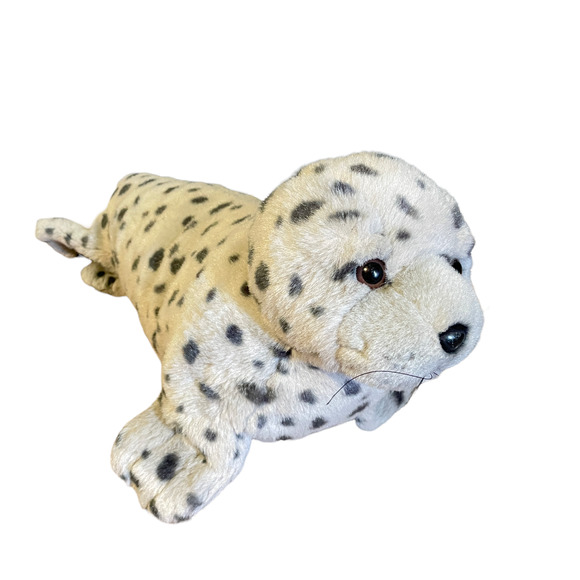 5/$25 12” Harbor Seal Plush Cream White with Black Spots Stuffed Animal Plush - Picture 4 of 6